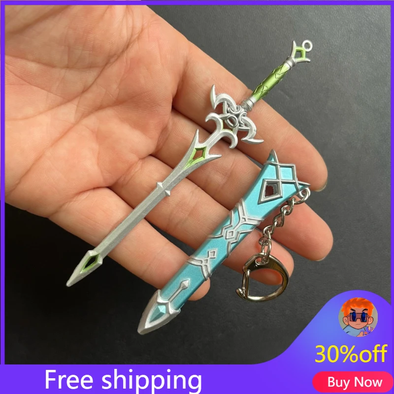 

The Hyrule Fantasy Keychains Weapon Zora Sword 9cm Metal Game Periphery Weapon Pendant Desktop Ornament Keychain Toys Gifts