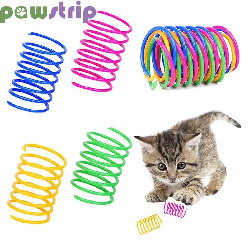 

4/8/16/20Pcs Cat Spring Toys Durable Colorful Coil Cat Playing Interactive Toys Funny Kitten Spiral Springs Toy Pet Supplies