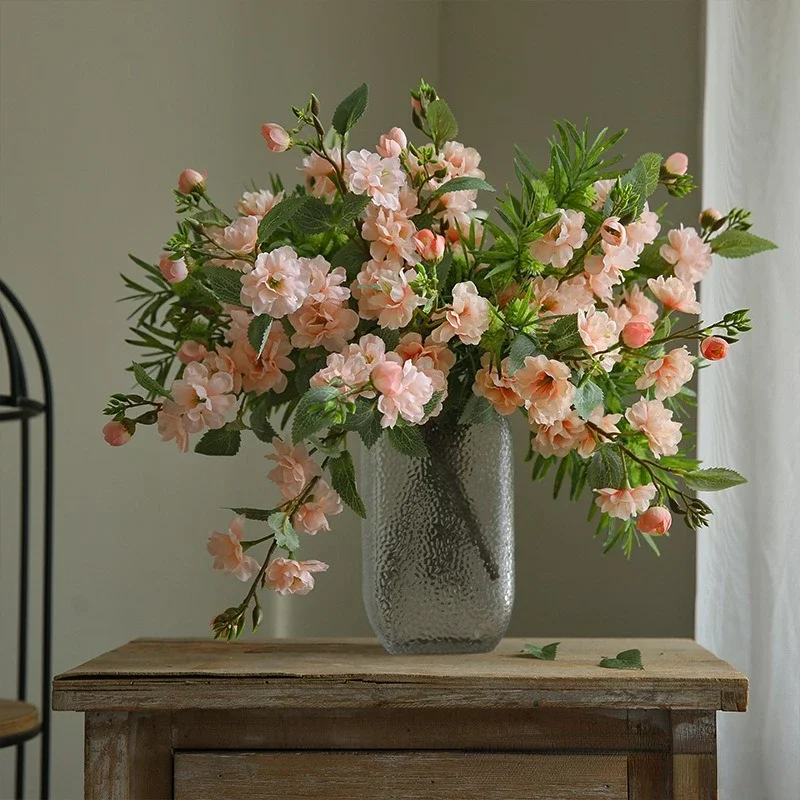 45cm 5 Frok Camellia Silk Flowers for Home Table Wedding Home Decoration Flower Arrangement Plantas Artificiales Para Decoracion