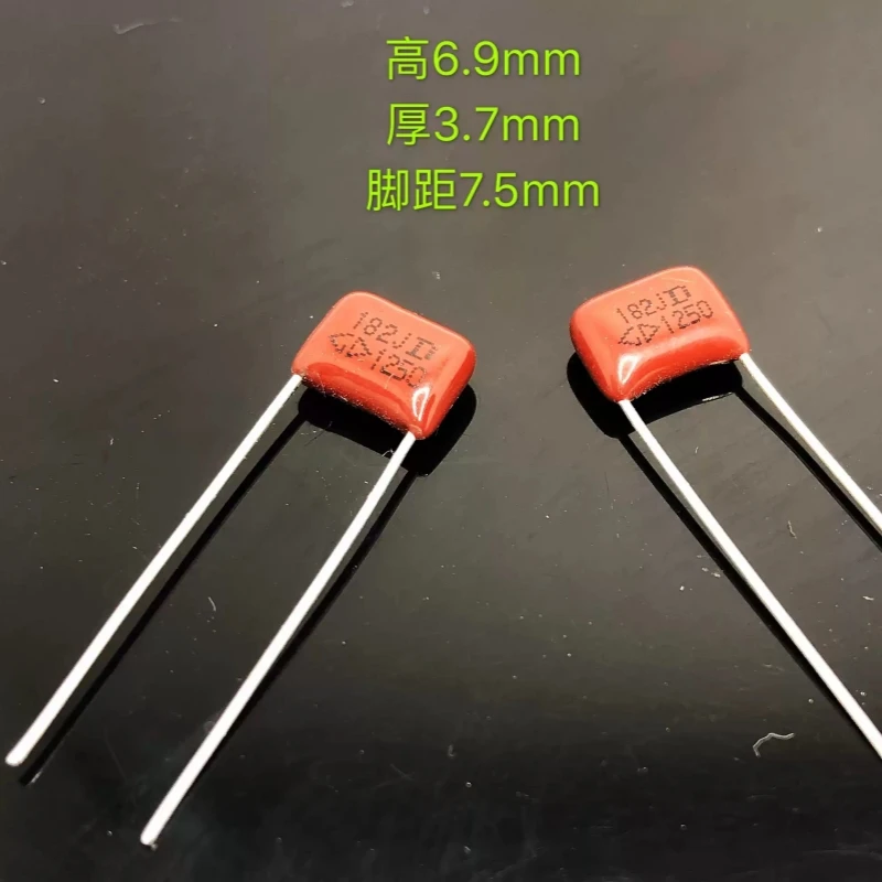 Nuevo Condensador de Película de Polipropileno Xiamen Far CBB21 182J 1250V 0.0018UF P7.5mm