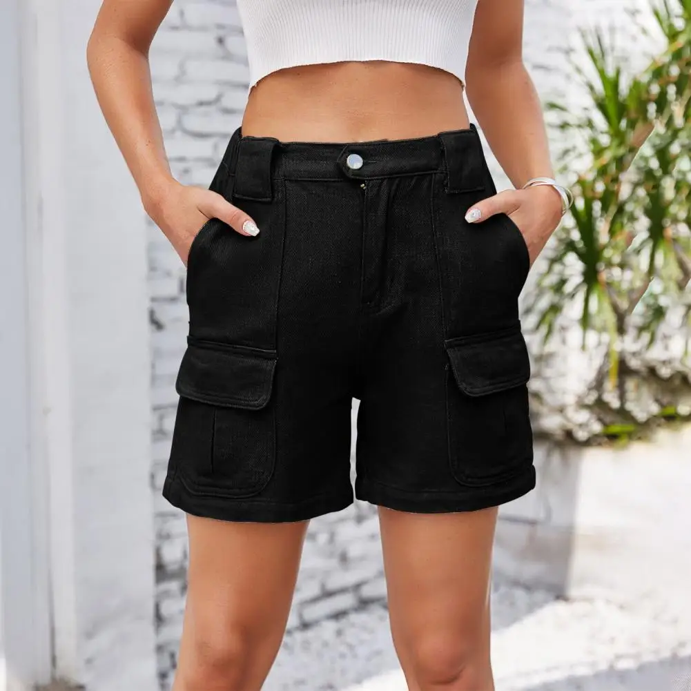 Women's Cargo Shorts Casual Knee Length Bermuda Shorts with Multiple Pockets Summer Straight Leg Cargo Pants