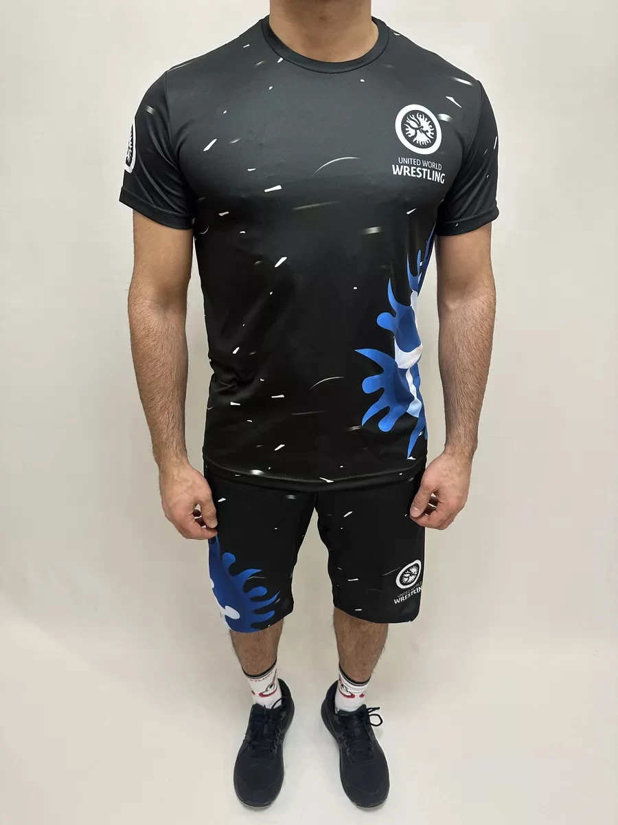Conjunto Deportivo de Lucha Libre para Hombre 2026, Camiseta de Manga Corta y Pantalones Cortos para Gimnasio, Ligeros y Transpirables
