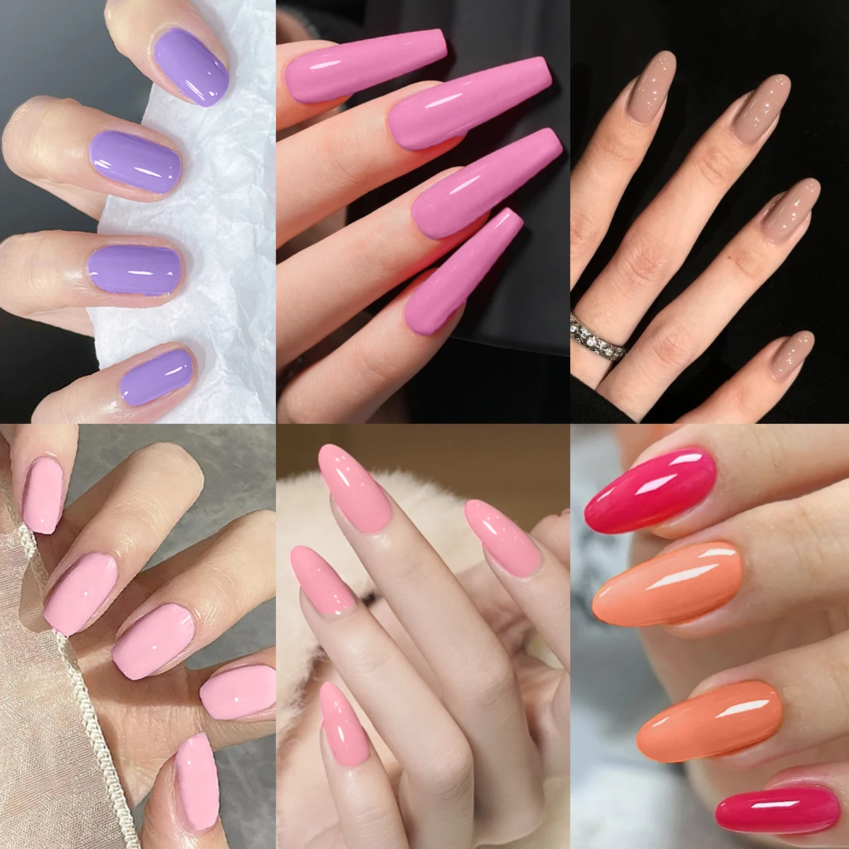 ชุดเจลทาเล็บ 6 ชิ้น ขนาด 7 มล./0.24 ออนซ์, แบบลอกออกได้/ใช้กับหลอดไฟ LED, ตกแต่งเล็บได้ยาวนาน, สูตรไม่มีกลิ่น, อุปกรณ์ทำเล็บ, ยาทาเล็บ, ขนาด S