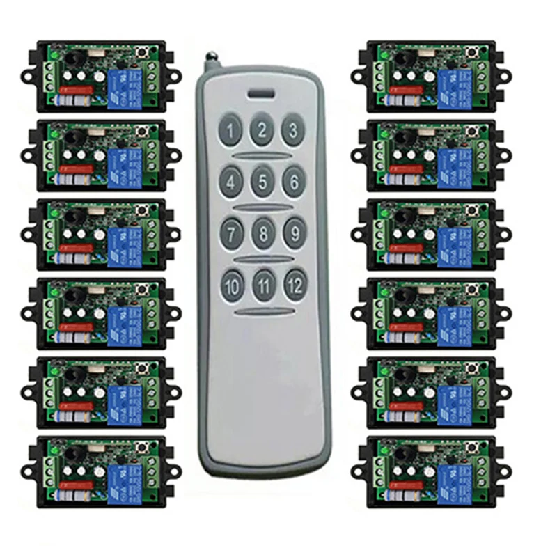 433MHz1000M Long Range AC 220 V 1 CH 1CH 10A RF Wireless Remote Control Switch System Transmitter+Receivers window/Garage Doors