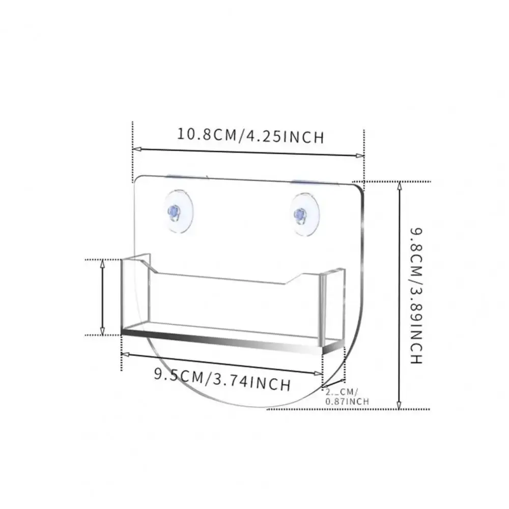Acrylic Business Card Holder Suction Cups Space-saving Business Card Display Stand Easy Installation Transparent
