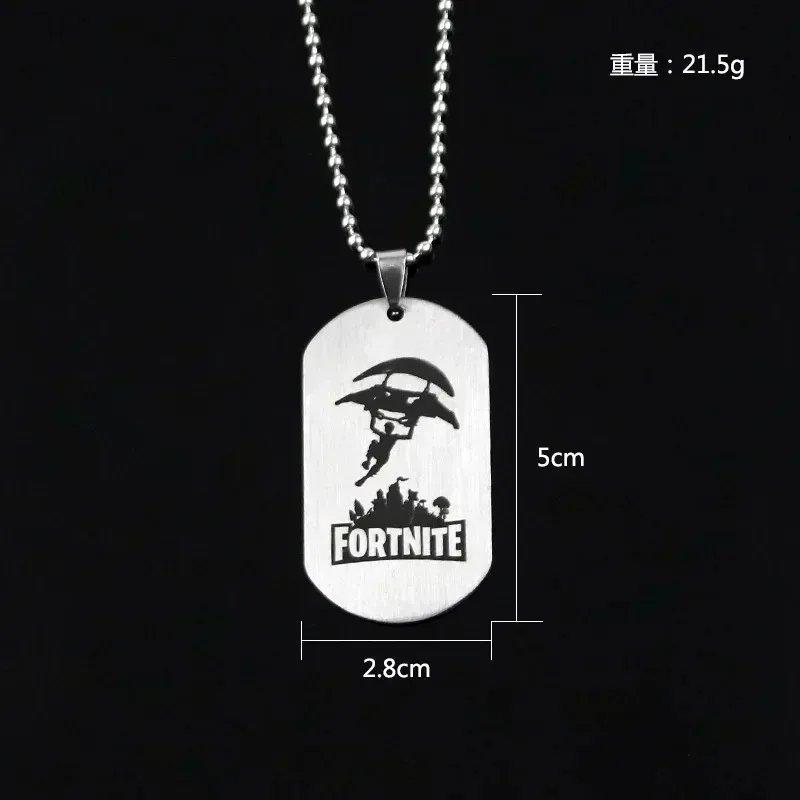 Game Fortnite Anime Necklace Stainless Steel Hang Tag Necklace Metal Crafts Fashion Pendant Accessories Dropshipping view 4