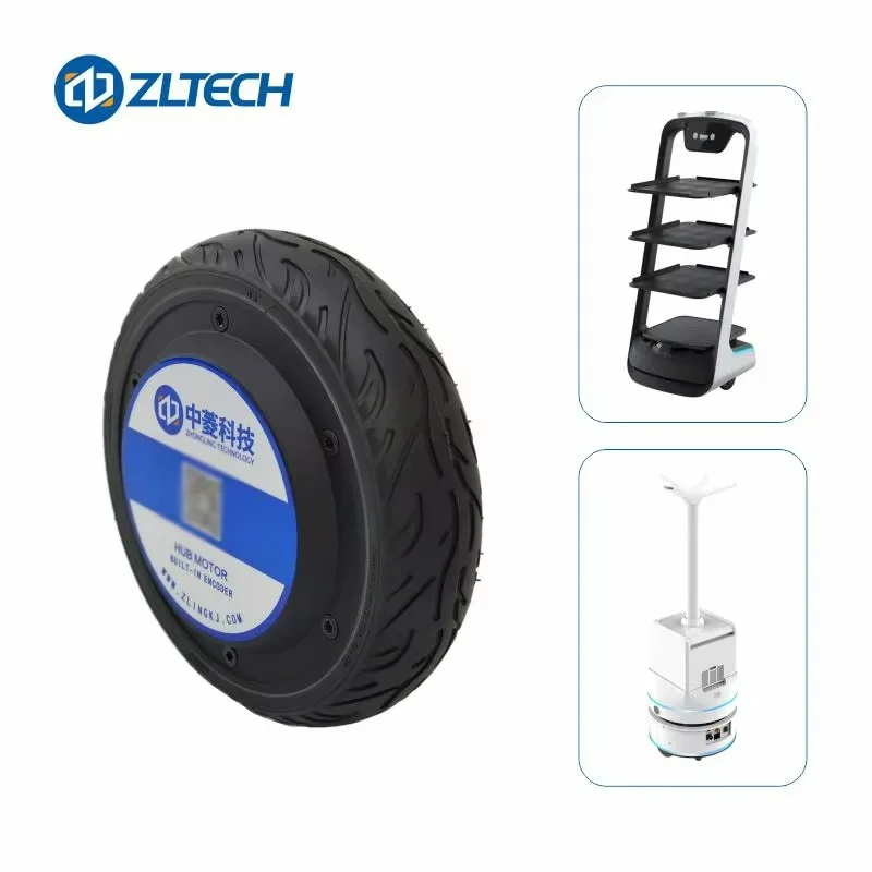 6.5 Inch High Torque 6.5 N.m Low Rpm 200 RPM Dc Automated Guided Vehicle Brushless Gearless Hub Servo Motor view 6