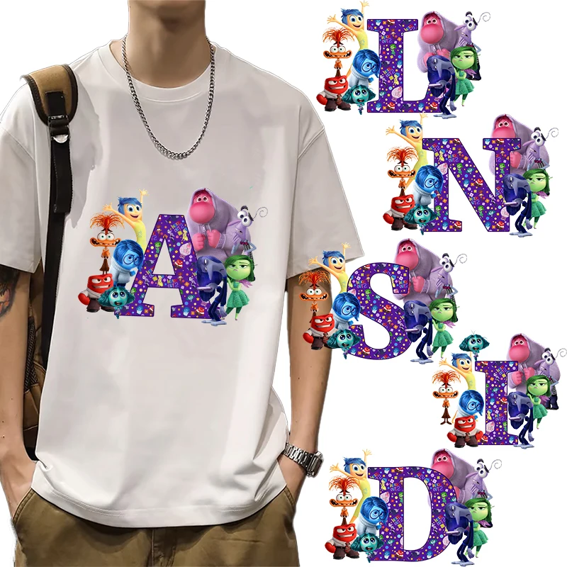 Autocollants de dessin animé Disney à l\'intérieur et à l\'extérieur, autocollants de transfert de chaleur, bricolage, t-shirt, sacs à dos,