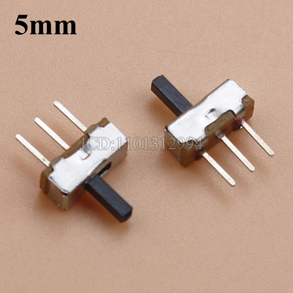 50Pcs SS12D00 Interruptor on-off mini Slide Switch 3pin 1P2T 2 Position High quality toggle switch Handle length:3MM/4MM/5MM/6MM