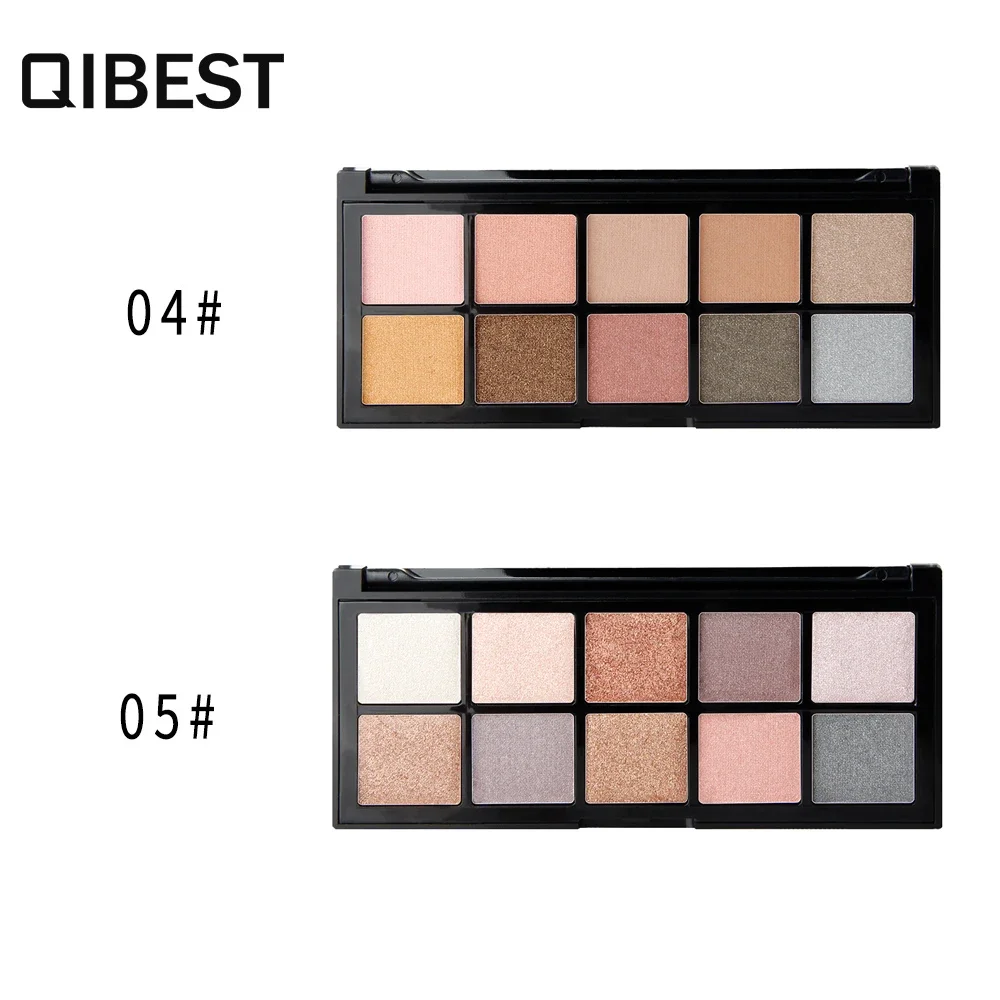 QIBEST-Paleta de Sombras Brilhantes Metálicas, Paleta de Sombras Nuas Pigmentadas de Alta Intensidade, Diamante Crumbles, 10 Cores