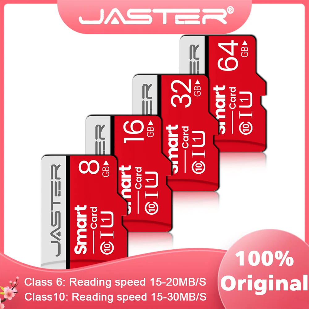 

Оригинальная карта JASTER Micro TF 128 ГБ, 64 ГБ, 8 ГБ, класс 10 флэш-карт Sd с упаковкой, бесплатный SD-адаптер, подходит для камер, сотового телефона