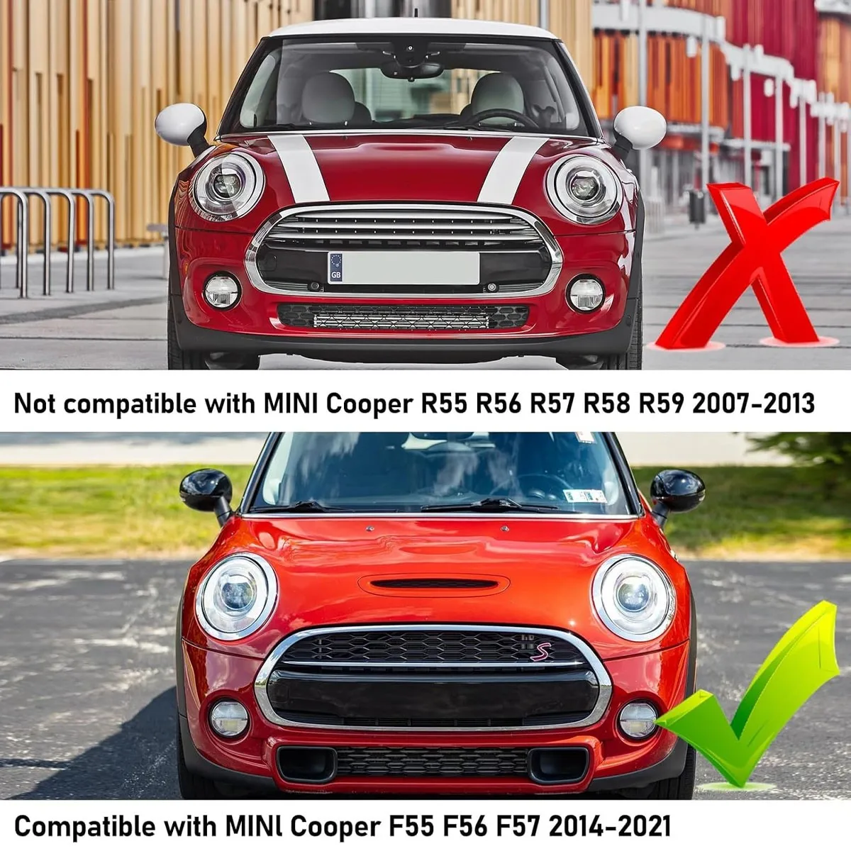 For BMW Mini Cooper F55 F56 F57 2014 2015 2016 2017 2018 Ring Cover Chrome Front Headlight cover cap Trim Car accessories view 4