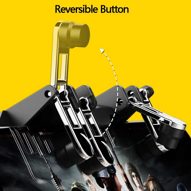 PUBG Controller AK66 Six Finger Gamepad Triggers Pubg Metal Trigger Joystick Control Pubg For IOS Android Mobile Phone Game Pad