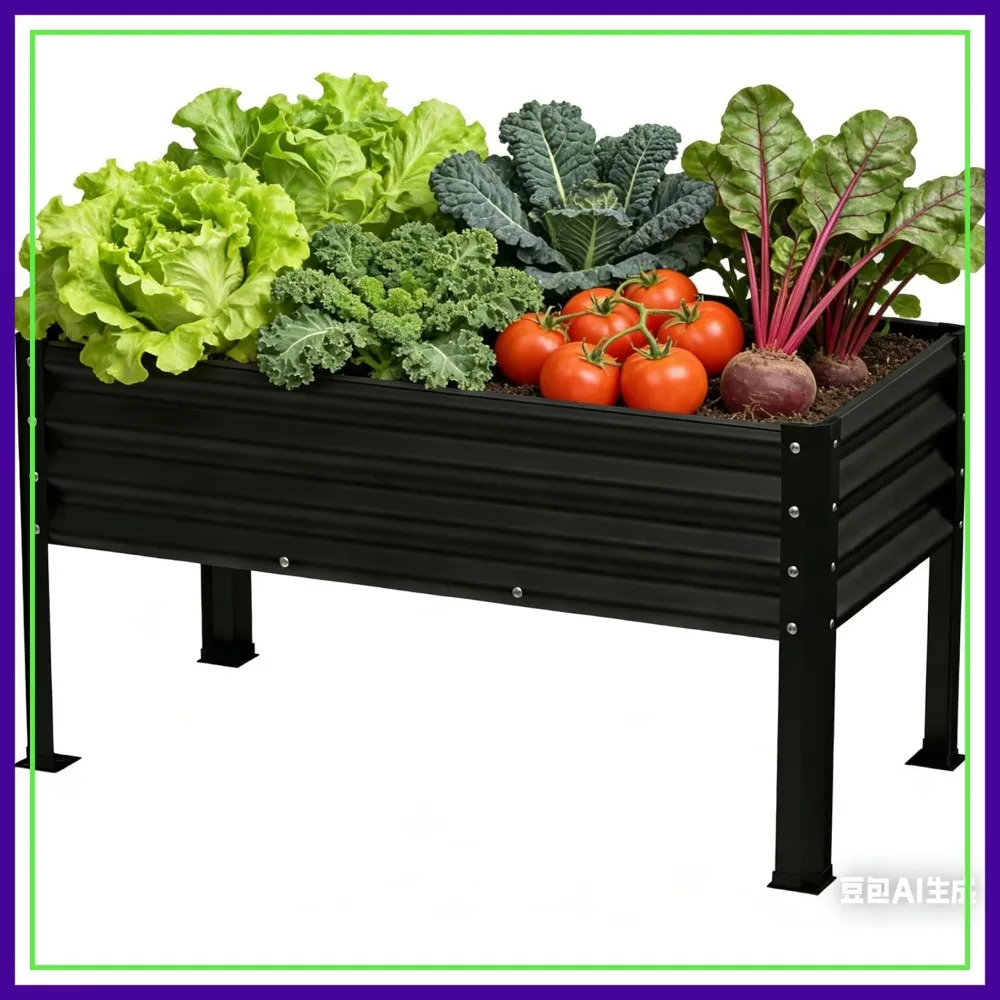 

Large Galvanized Raised Garden Bed with Legs, 48x26x30in, 1200LB Capacity, for Backyard/Patio/Gardening