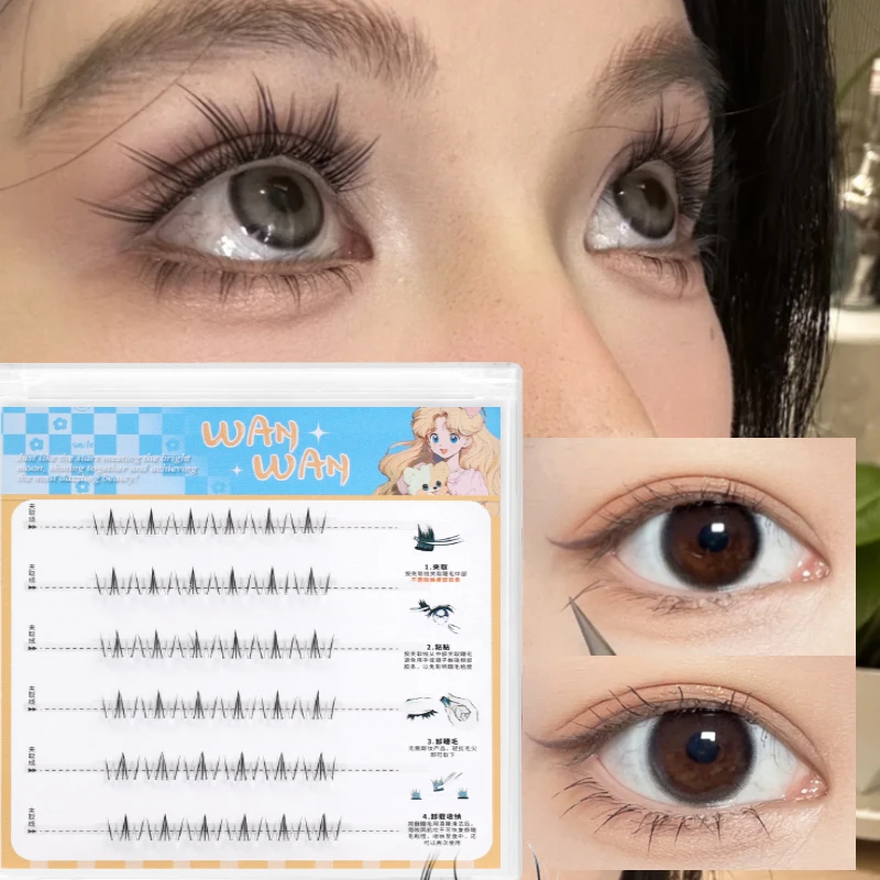 36 Rows Manga Lower Eyelashes Self Adhesive Lash Clusters No Glue Needed Natural Wispy Individual Lashes Korean Makeup Tools