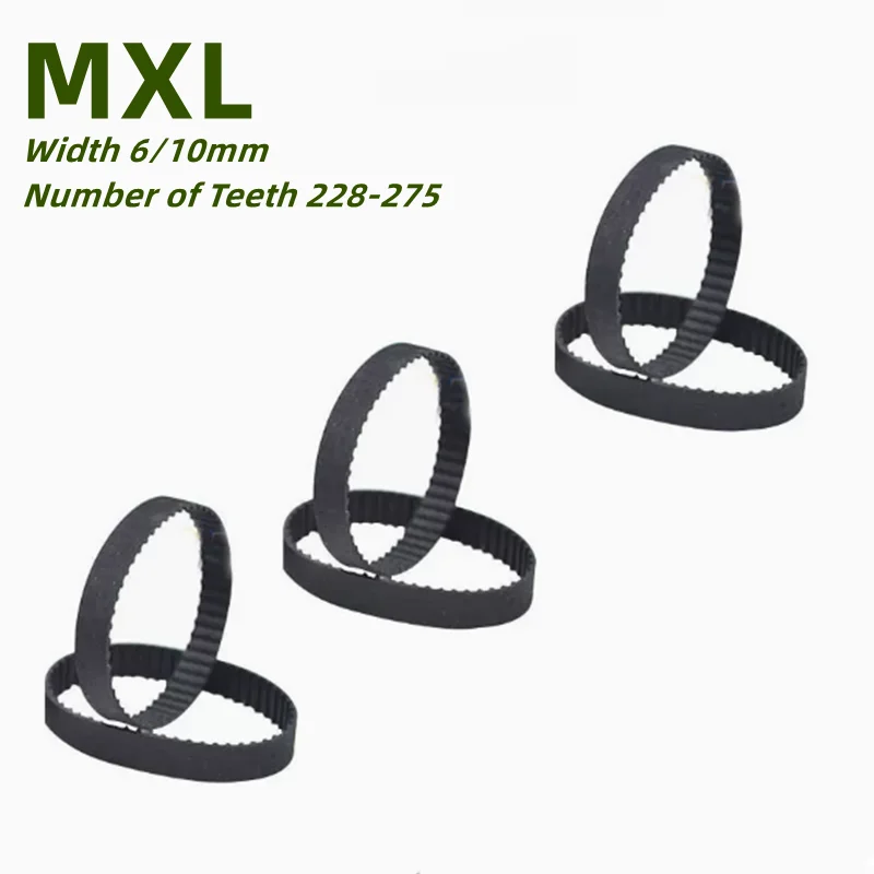 MXL Black Rubber Synchronous Belt Width 6/10mm Number of Teeth 228 229 230 232 234 235 236 239 240 245 248 249 250 256-275