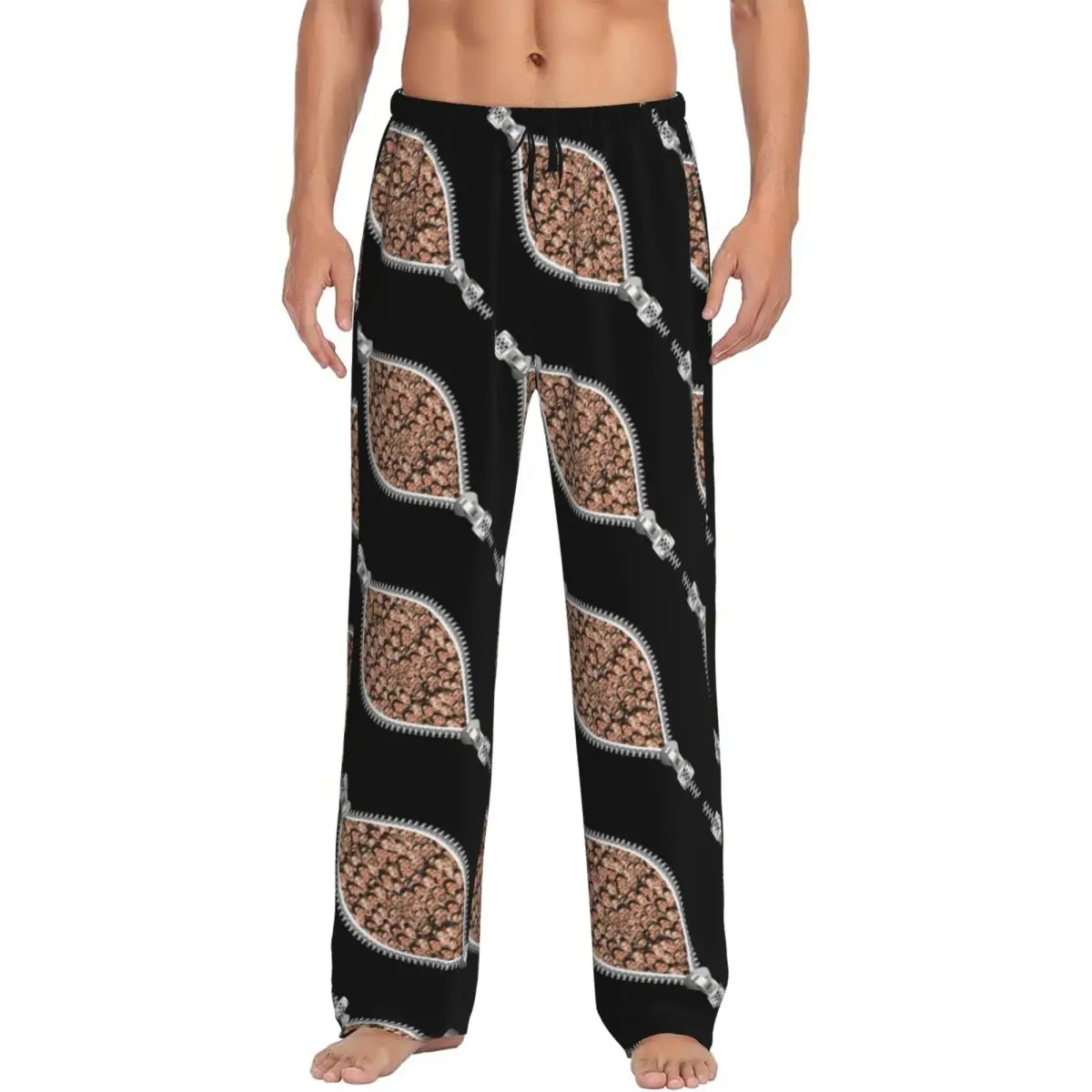 

Женские пижамные штаны на молнии на заказ, одежда для сна для мужчин, эластичный пояс для мужа, юбилей, штаны для сна с карманами