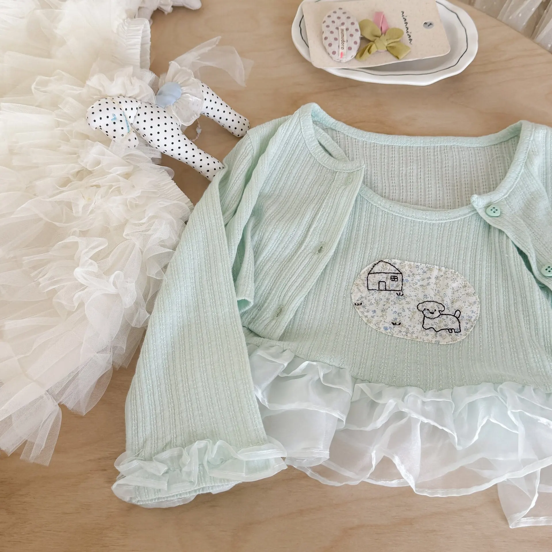 女の子スーツ2026春秋新作子供服韓国風女児ベビーネットヤー - Baby Clothing Yarn のレビューと価格
