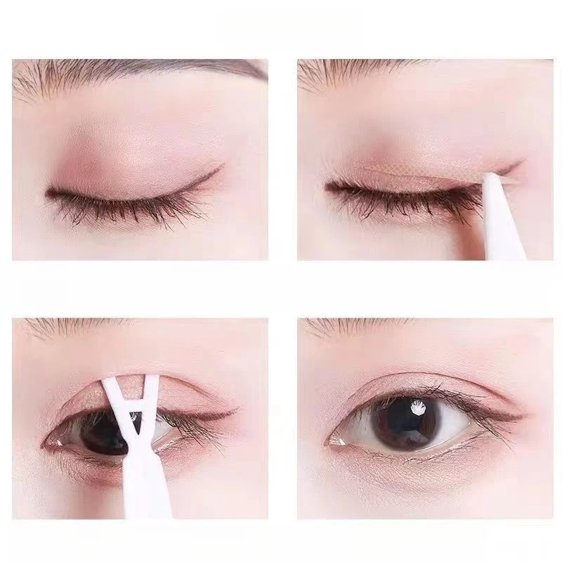 10 Vellen Ooglid Tape Stickers Dubbele Ooglid Tape Cosmetica Sticky Onzichtbare Mesh-Kant Eye Tape Sticker Oogmake-up Gereedschap