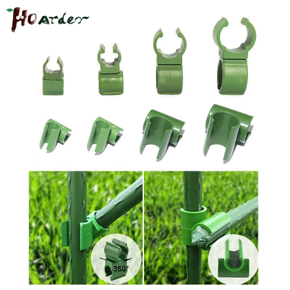 

10pcs Plant Support Fixed Cross Clip Garden Climbing Rattan Stent Accessories Adjustable Plastic Fastener Suitable Plant Stakes