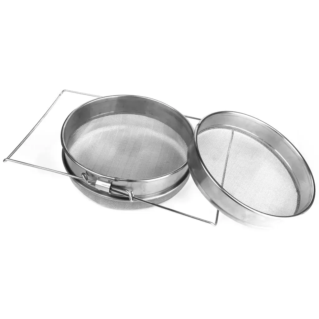 New New Stainless Steel Beekeeping Double Honey Strainer Filter Set  Bee Keeper  Garden Supplies