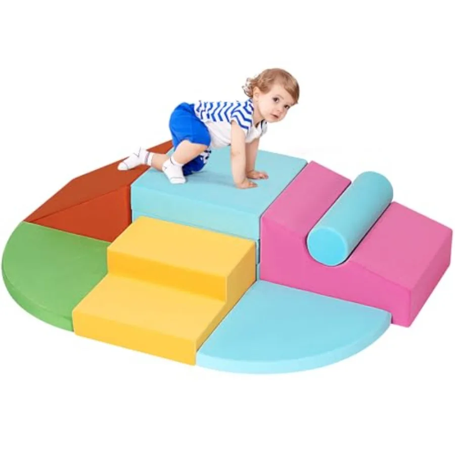 

7PCS Climbing Toys for Toddlers 1-3 Inside Foam Baby Climbing Blocks Soft Play Set for Toddlers 1-3 Corner Toddler Climbing Toy