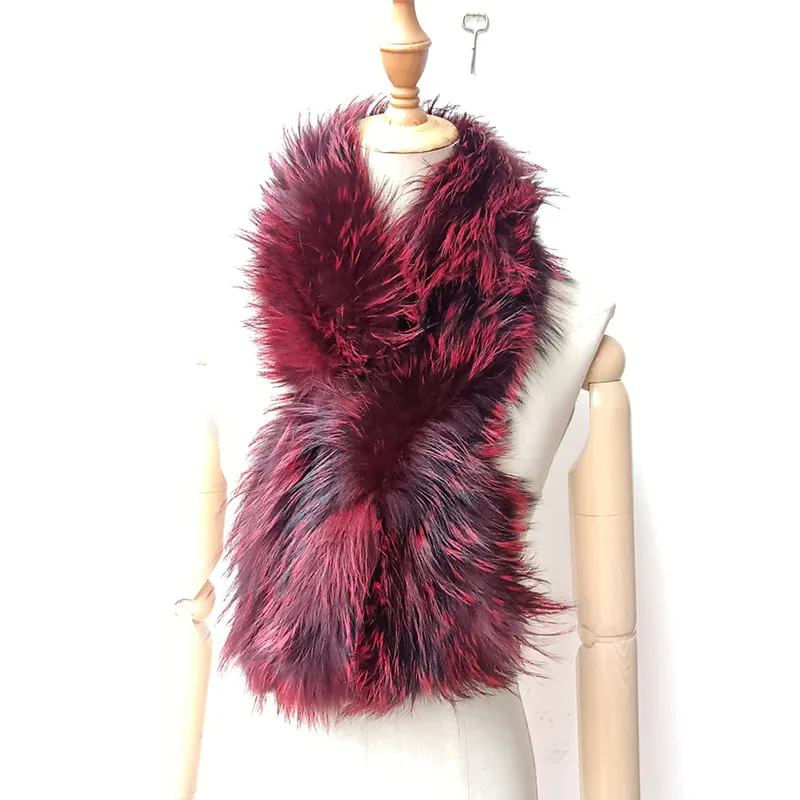 2023 Women High Quality Winter Real Fox Fur Scarf White Luxury Warm Female Natural Fur Scarves