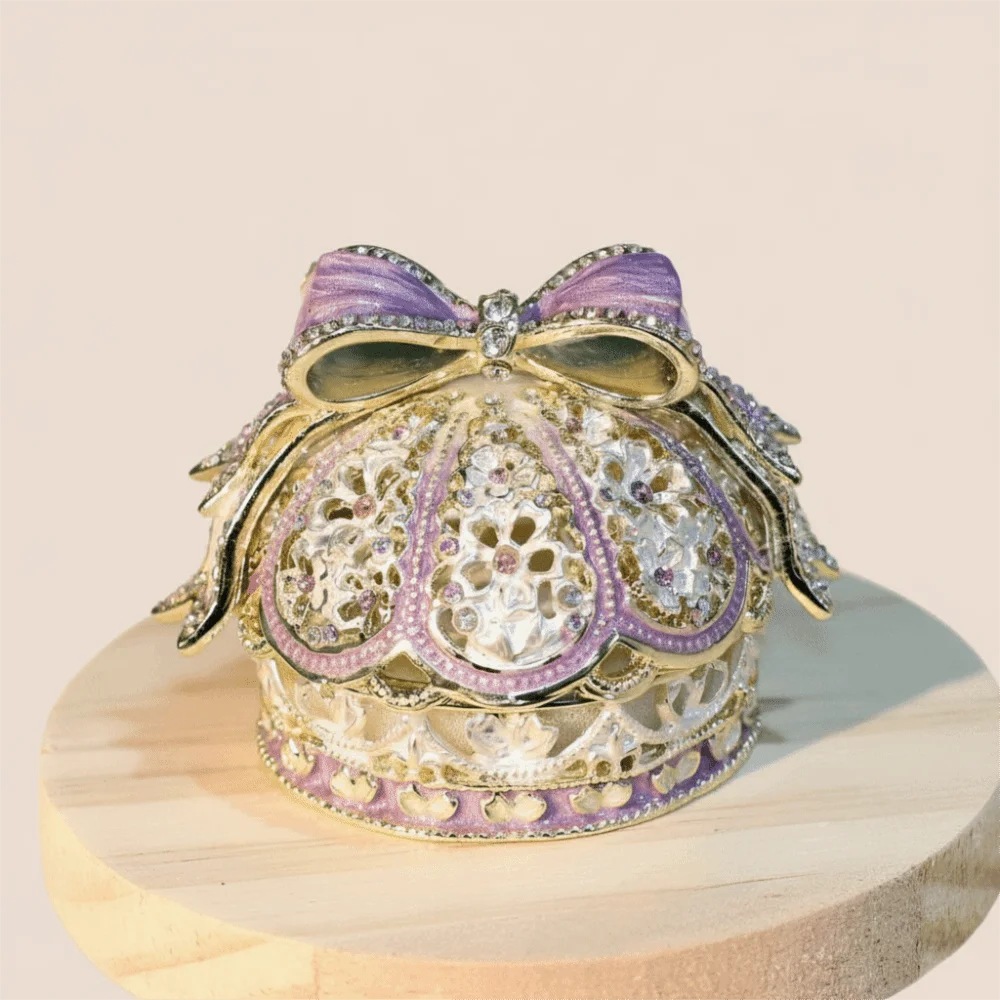 

Light Luxury Crown Jewelry Box Desktop Design European Style Creative Gift Box Enamel Finish Mini Size Ring Holder