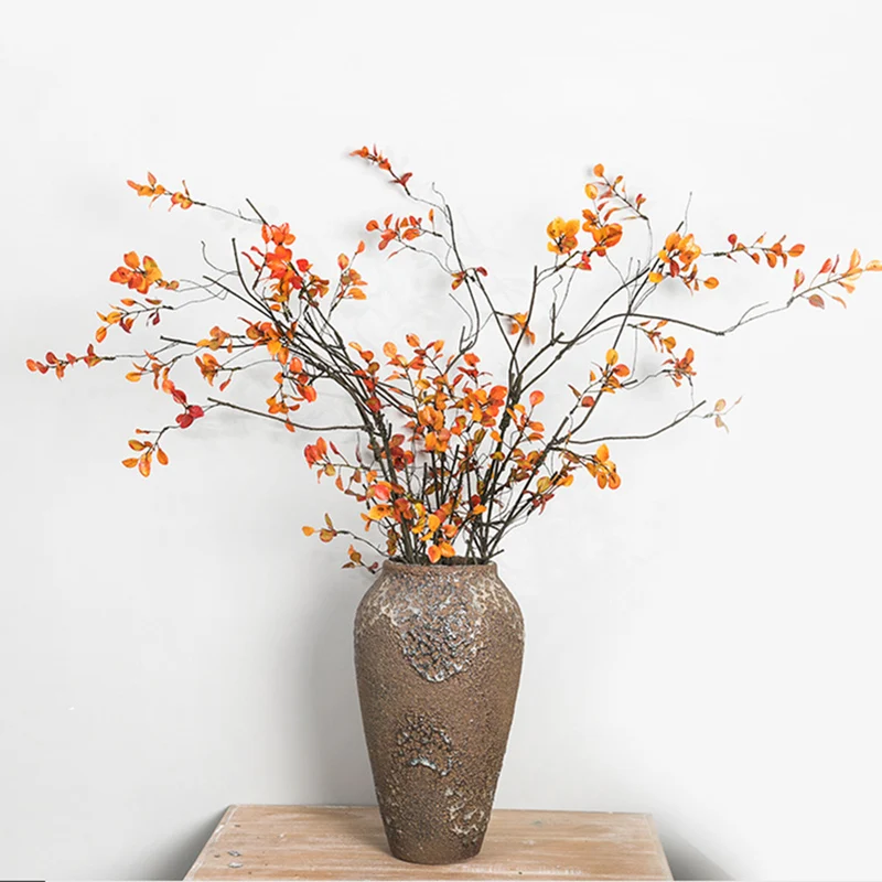 110cm Single Feel Herbst blatt Pflanzens trauß künstliche Blumen Kunststoff boden Hochzeits arrangement verwelkte Rattan Dekoration