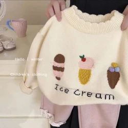 Kinder kleidung neuer Pullover Herbst-und Winter mode Kinder strick pullover kleines Mädchen dicken Top-Trend