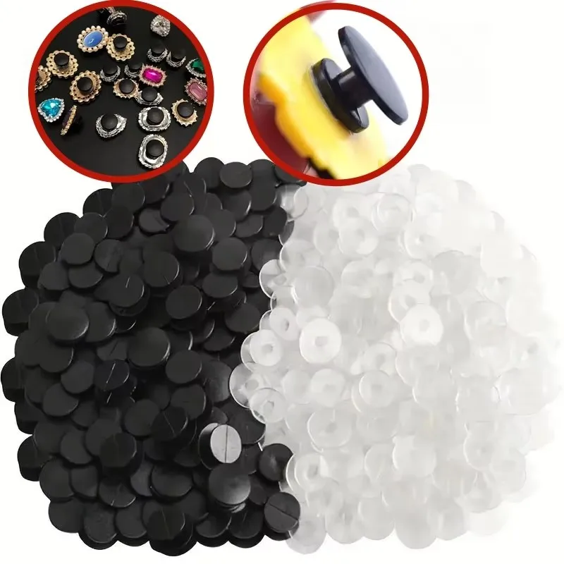 50-200 Pcs Transparent Shoe Button Plastic Black Shoe Buckles DIY Quality Handmade Accessories for Clogs Bottom Buckle