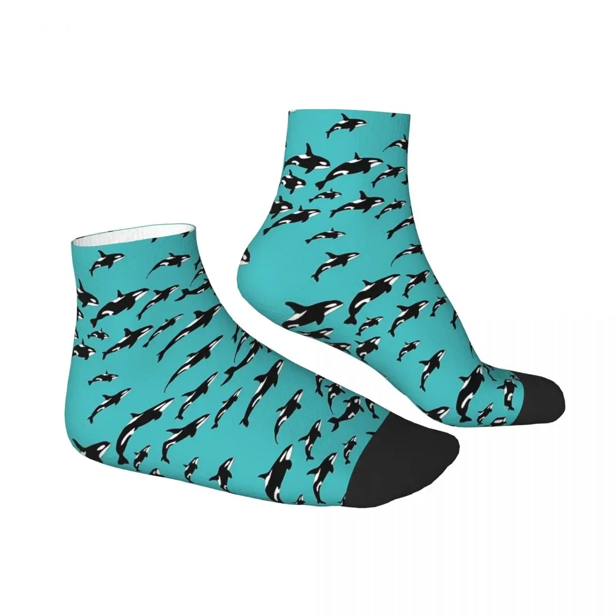 Orca Killer Whales Pattern Backpack Socks Harajuku Sweat Absorbing Stockings All Season Socks Accessories for Unisex Gifts