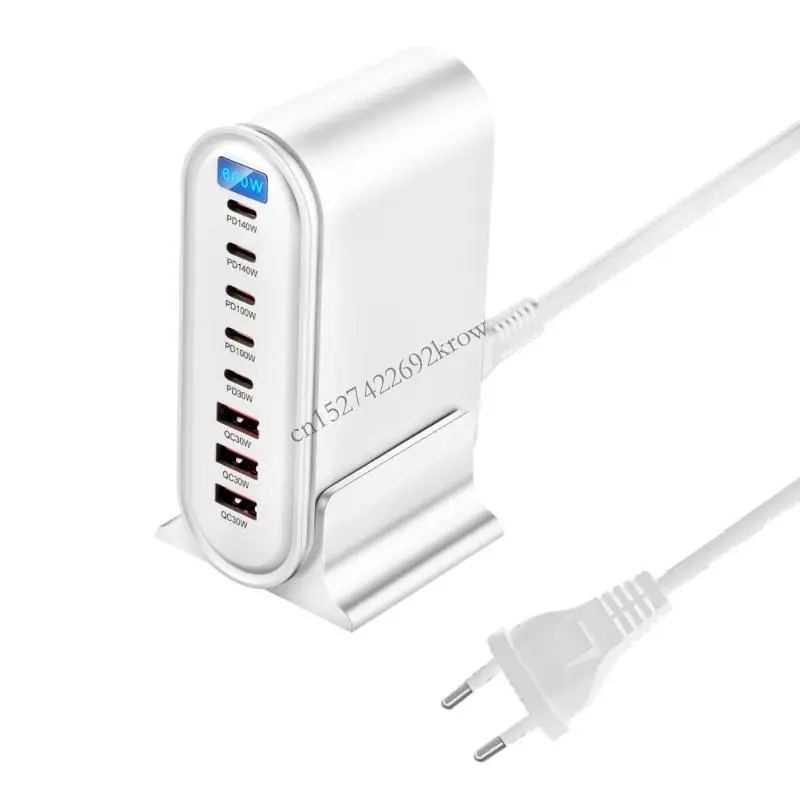 

R9CB 8Port USB C Charging Dock 600W USB for Efficient Device Charging