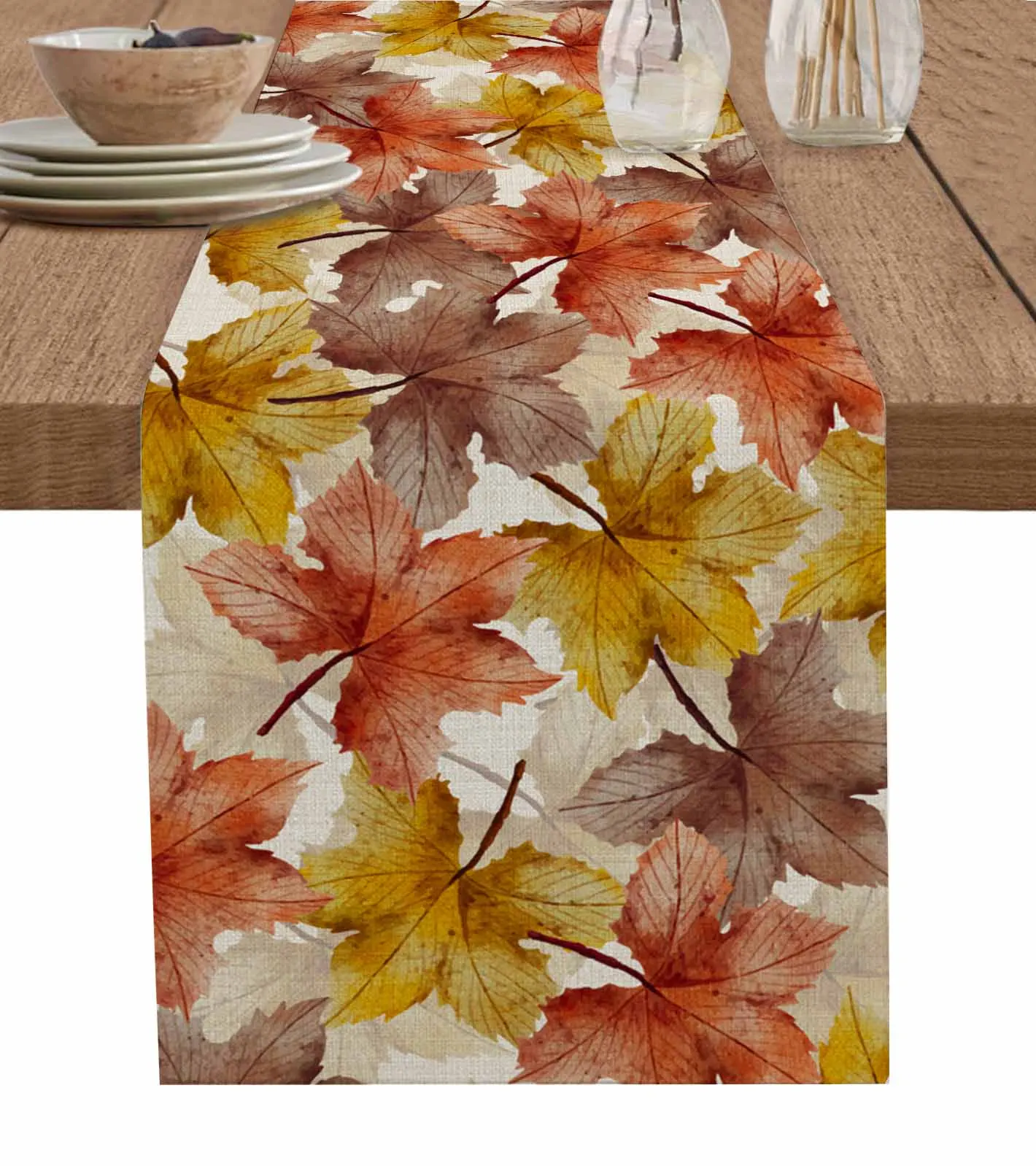 

Autumn Plant Maple Leaves Grain Table Runner Decoration Home Decor Dinner Table Decoration Table Decor