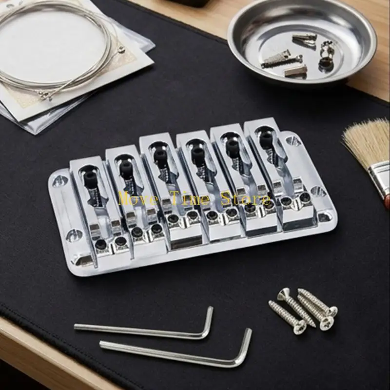 92ME Guitar Fixed Bridge Replkacement Separated Saddles 6 String Guitar Bridge For Enhanced Tuning Stability And Durability