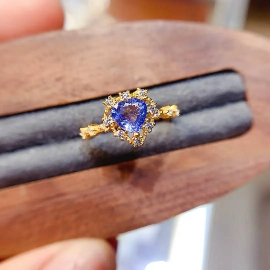 KJJEAXCMY jewelry Natural Sapphire women's Ring,S925 pure silver exquisite inlay, high clarity gemstones, supports detection