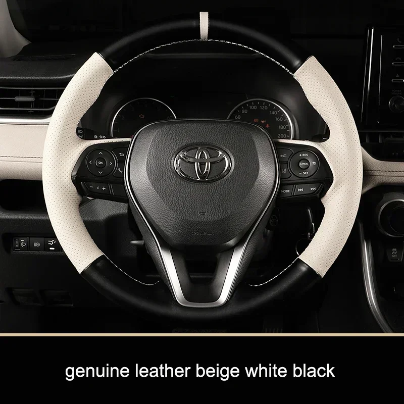 

Customized Hand Sewing Car Steering Wheel Cover for Toyota Camry Avalon Corolla RAV4 Leather Car Accessories Protection Interior