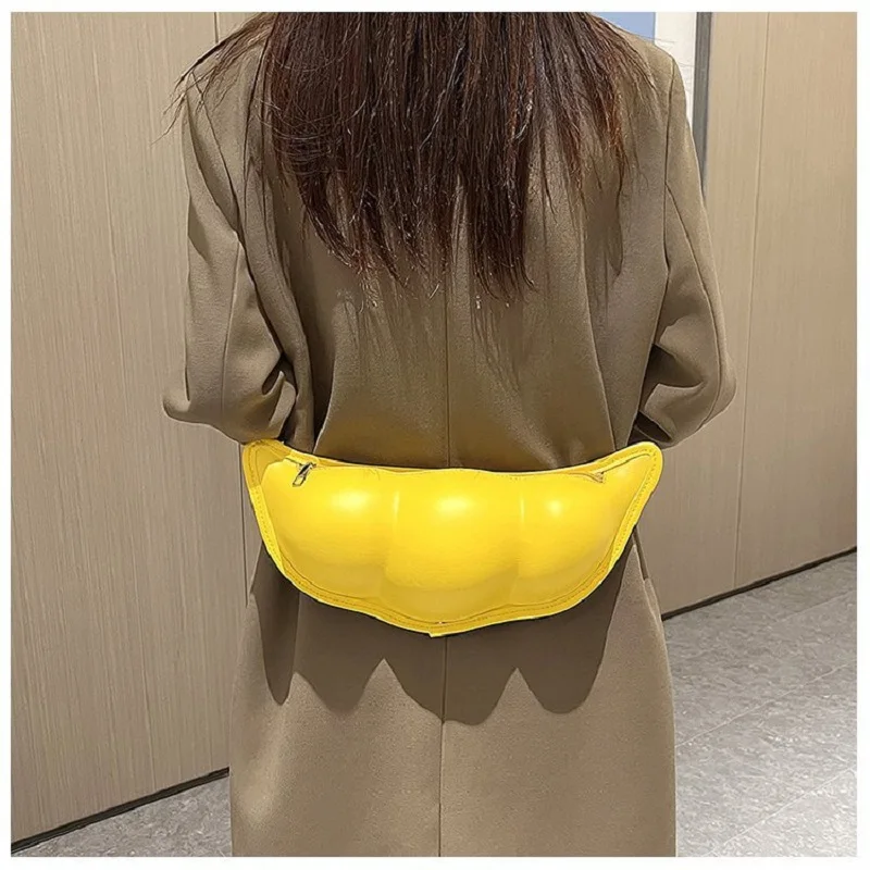 New Luxury Female Belt Bag Funny Edamame Waist pack Clutch Fashion Leather Shoulder Crossbody Chest Bags Summer Ladies Waist Bag