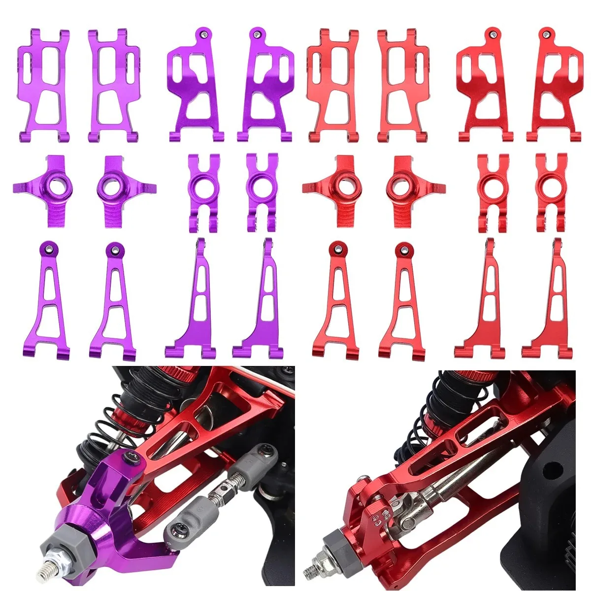 

Metal Front Rear Axle DIY Kit Steering Cup Upper Lower Swing Arm Set for 1/14 MJX Hyper Go 14210 14209 RC Car Upgrade Parts