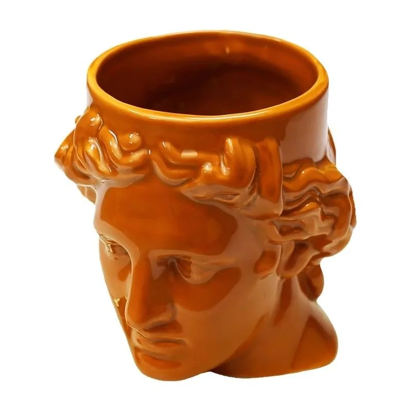 European-style Abstract Human Face Ceramic Coffee Cup Large Capacity 430ml Tea Cup Exquisite Artistic Figure Apollo Statue Mug