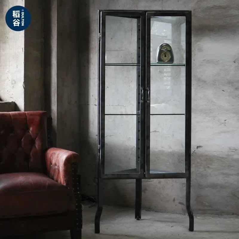 

Metal triangular cabinet, display glass cabinet, simple corner storage, corner cabinet