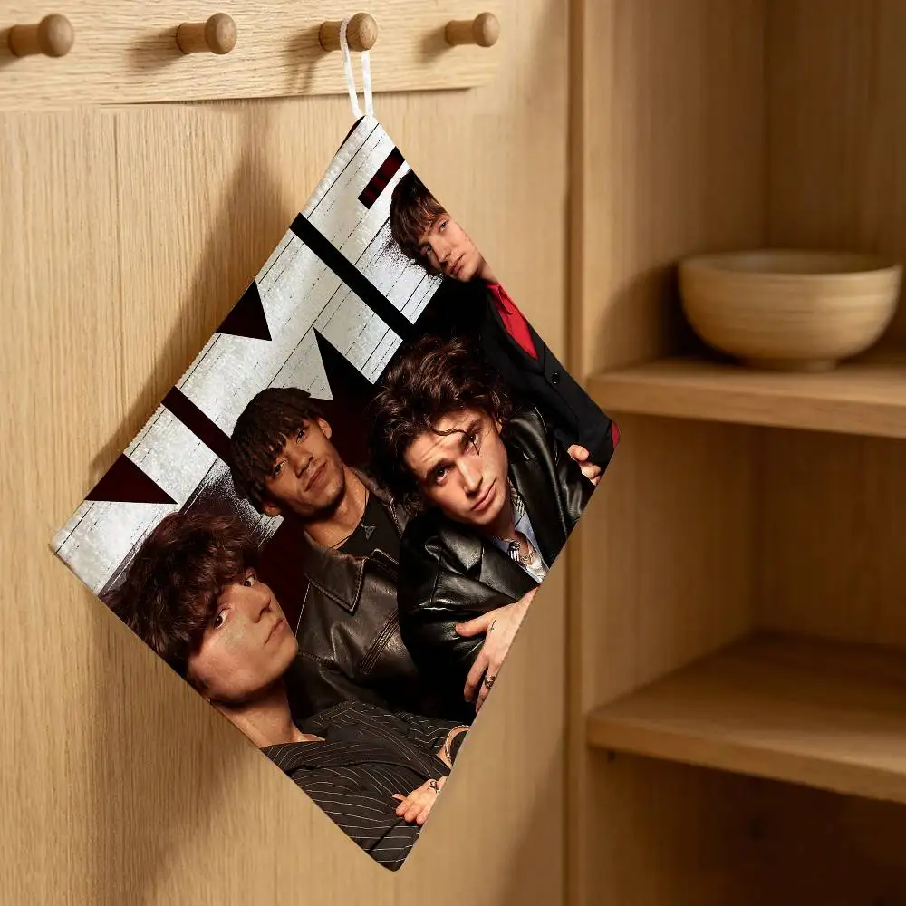 Irish Rock Band I-Inhaler Multi-scene Polyester Cotton Towel, Hanging Hand Wiping Cloth for Kitchen Bathroom Hotel