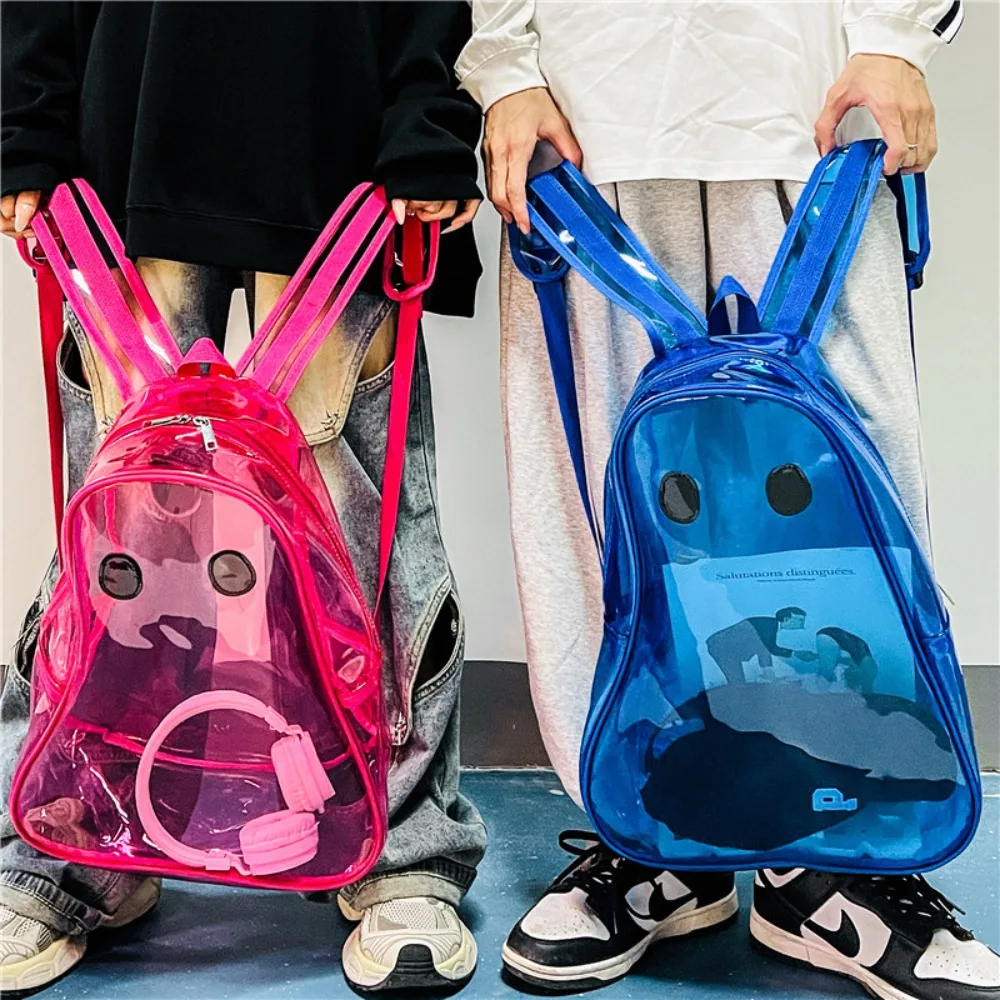 High Quality PVC Transparent Backpack Unisex Backpack Large Capacity Clear Bag Ghost Sports Backpack Halloween