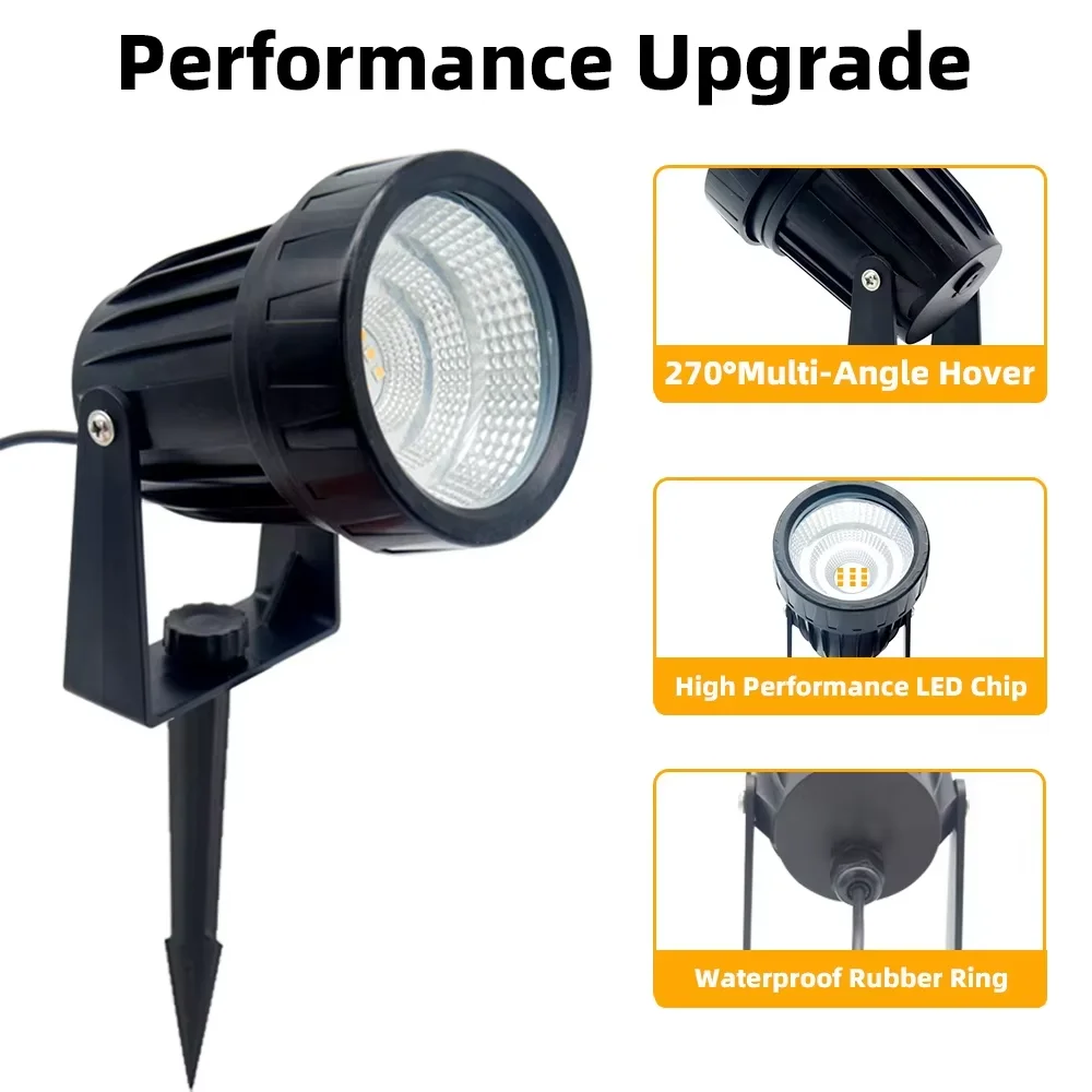 أضواء LED خارجية 20 واط أبيض دافئ مقاوم للماء أضواء الحديقة التيار المتناوب 85 فولت-265 فولت/تيار مستمر 12 فولت للحدائق والشرفات والساحات والمروج والأرصفة