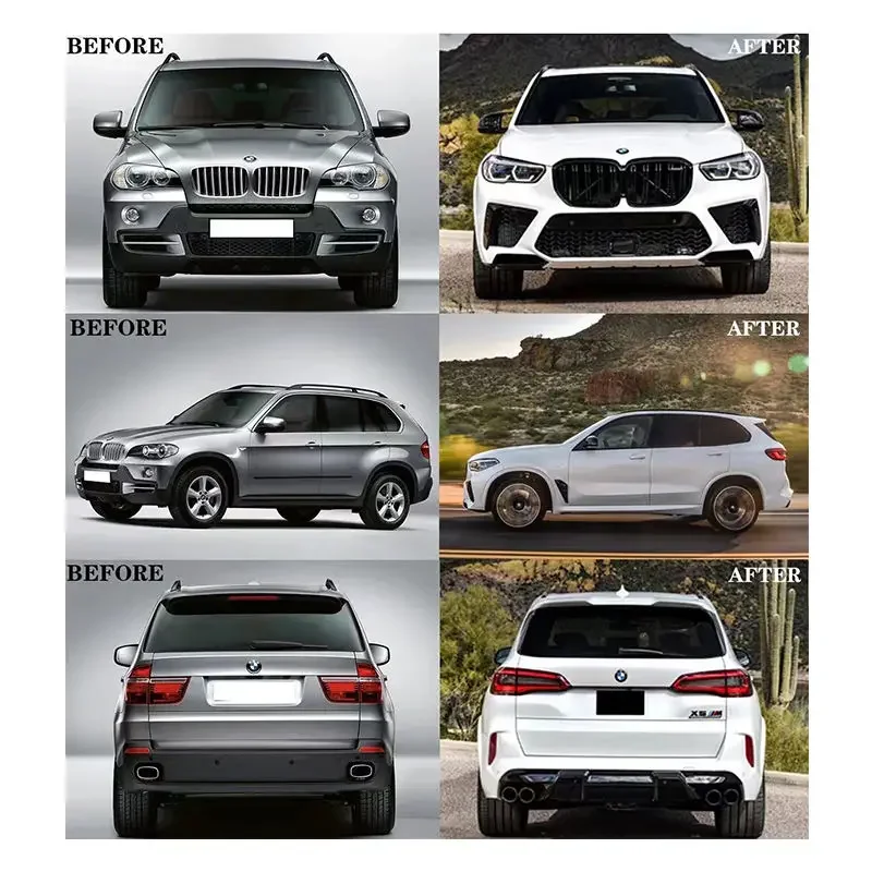 Car Upgrade Kit Front Bumper Auto Facelift BodyKit Front Bumper Conversion Modified Body Kit For BMW X5 E70 To G05 Kit