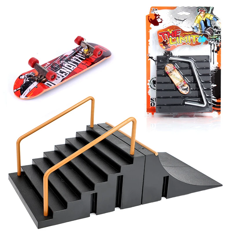 

Tech Finger Skateboard Kit Finger Bike Mini Two Wheel Scooter Board Skate Fingers Sport Training Props Ramps Skate Park Toys H25