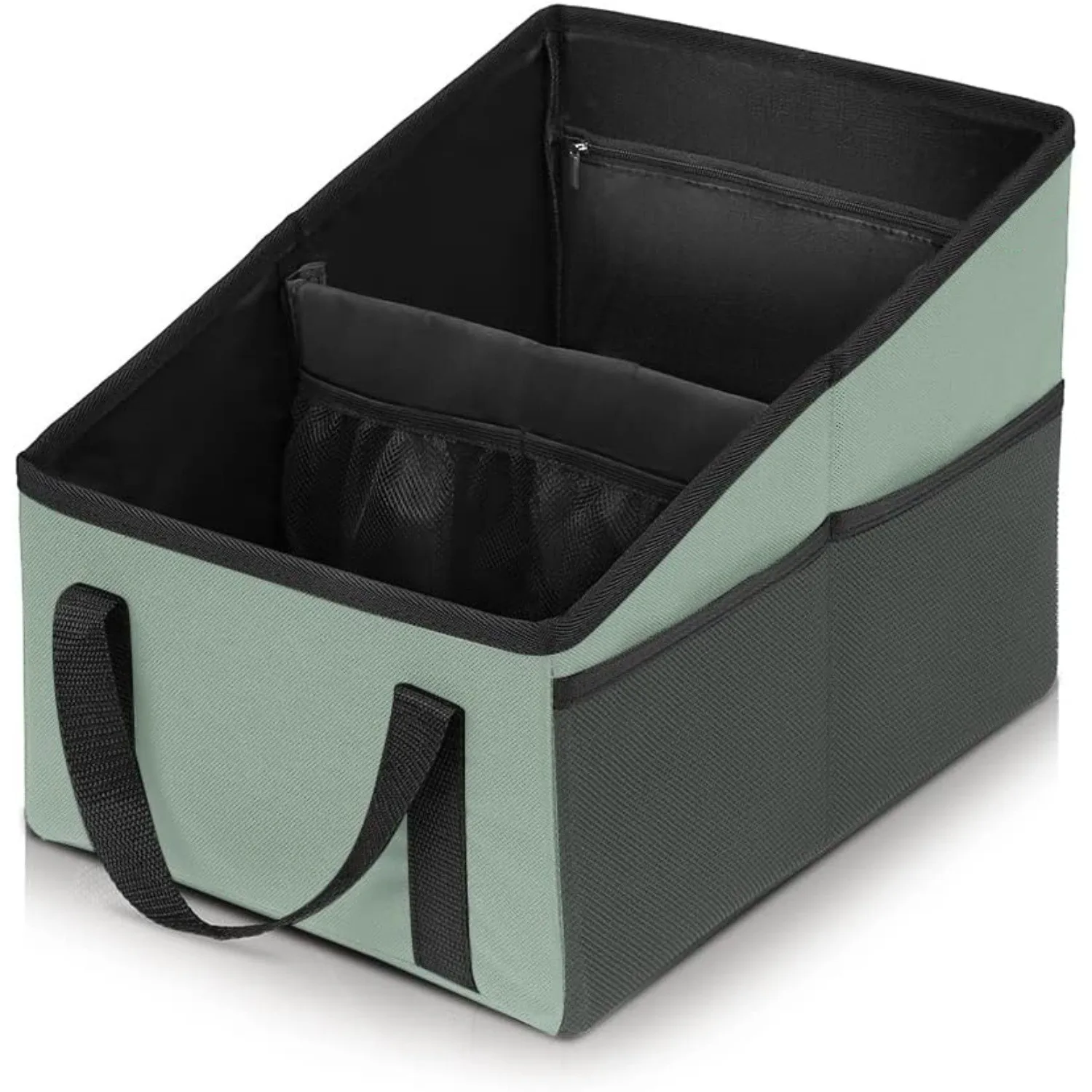 Classic Car Seat Organizer Polyester Front/Rear Folding Design Lightweight Passenger Seat Magnetic Card Holder