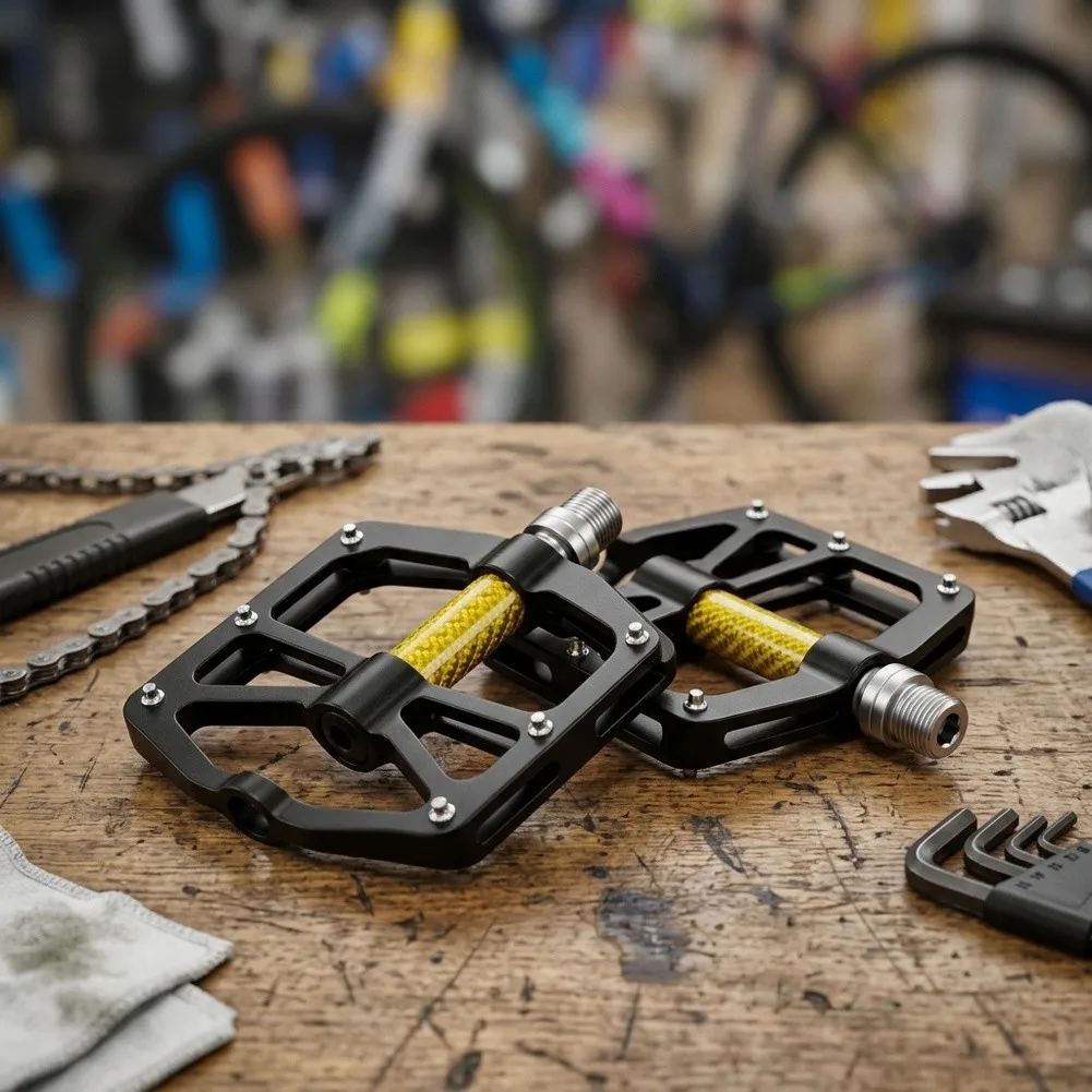 Aluminum Alloy Bike Pedals 3 Sealed Bearings Non-Slip Wide Footrest With 12 Pins For Road Mountain Folding Bicycle Cycling Parts