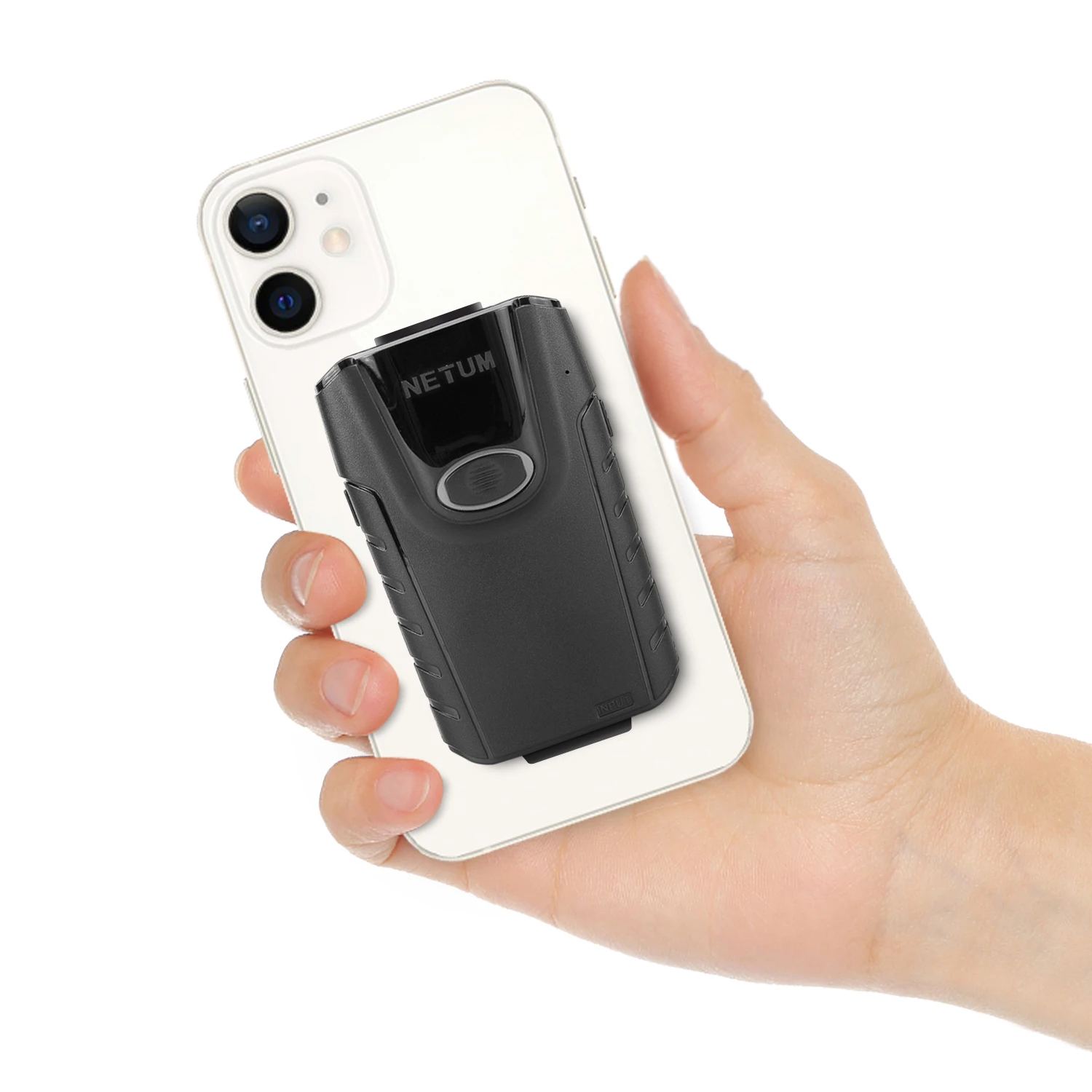 Netum E-800 Einfach an das Telefon befestigen, kabelloser Bluetooth-tragbarer Rückenclip, 2D-Barcode-Scanner für Smartphones