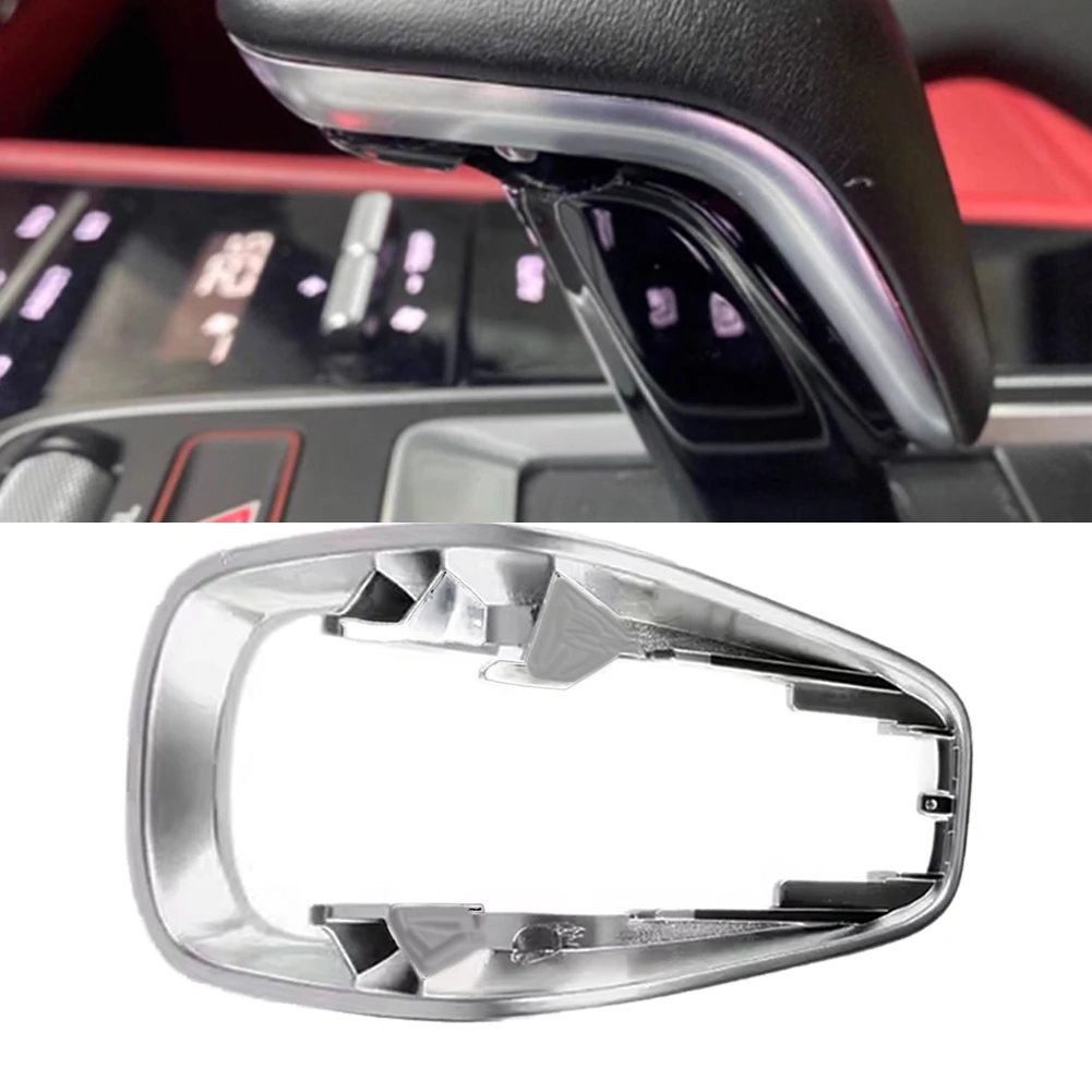 

For Porsche For Cayenne 2018-2023 Gearshift Knob Electroplated Frame Silver 9Y0713140A 9Y0713140B 9Y0713140 Replacement